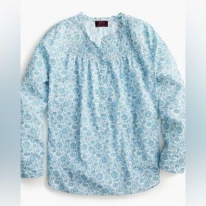 J. Crew Ruffle Classic Popover Shirt Liberty London Devonshire Floral Blouse. 3
